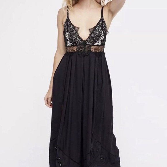 Free People Pants - Free People BLACK Wild Eyes Jumpsuit - Size XS